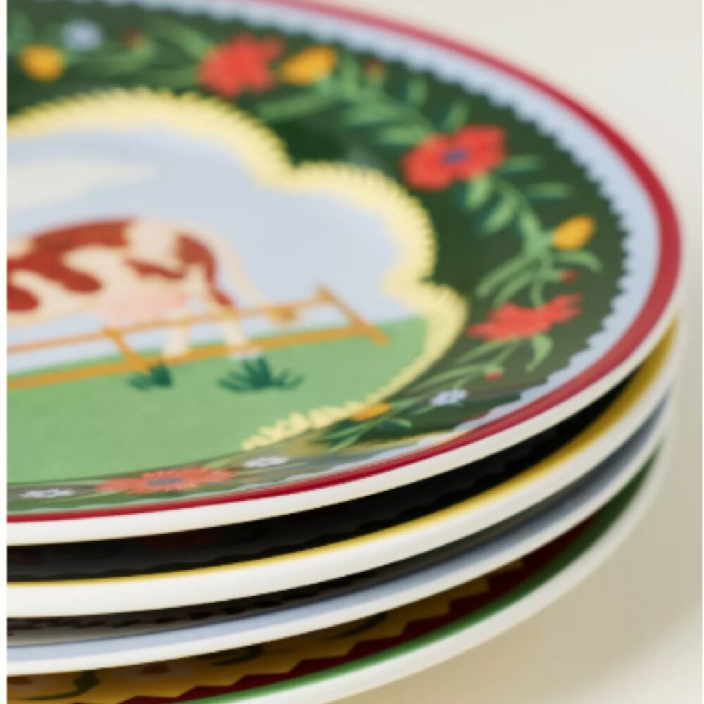NIB Rifle Paper Co. Home Sweet Home Porcelain Dessert Plates, Set of 4 - Picture 3 of 4
